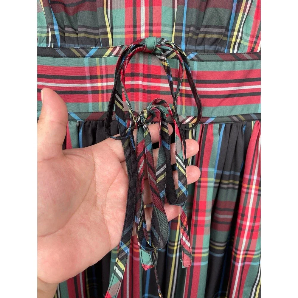 J.Crew Taffeta Mini Dress Stewart Plaid Size 00 Quiet Luxury Preppy